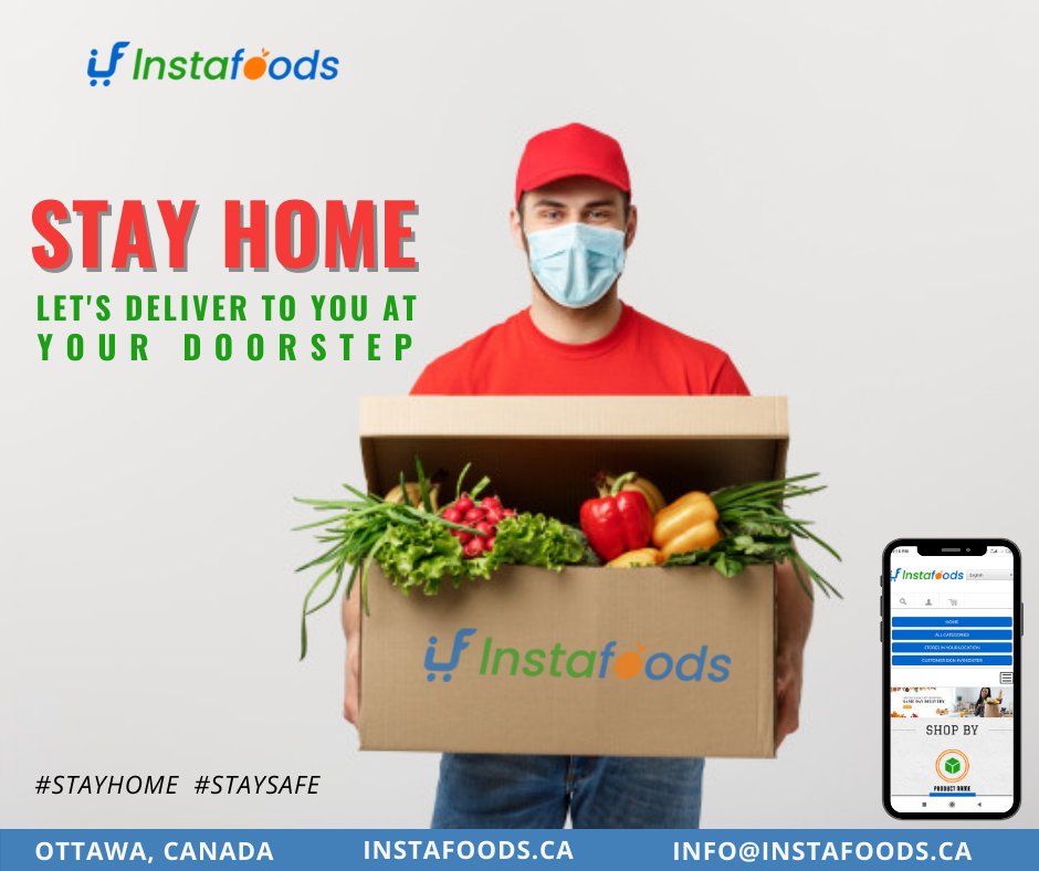Stay home, Stay safe and get your groceries delivered at your doorstep. Order online at instafoods.ca

#stayhome #staysafe #covid19  #Instafoods #Grocery #Ottawa #Ontario #Canada