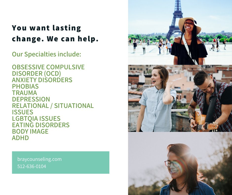 At Bray Counseling we:

★ Provide evidence-based and individualized therapy
★ Help our clients gather the skills and grit necessary to make the changes they crave
★ Support each client in exploring, creating, and designing the life they desire

buff.ly/2Et7SF3