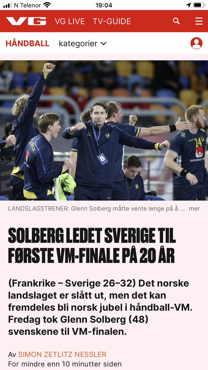 Fantastisk gøy at Glenn tar Sverige til VM finale i sin trener debut 👏🏻👏🏻👏🏻