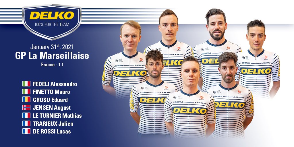 FlaCyclingNut's tweet photo. 2021 Team Delko kit. What do we think? (I like the Goodyear Tires vibe.) #askslowride @TheSlowRidePod https://t.co/kjUF2kV05a