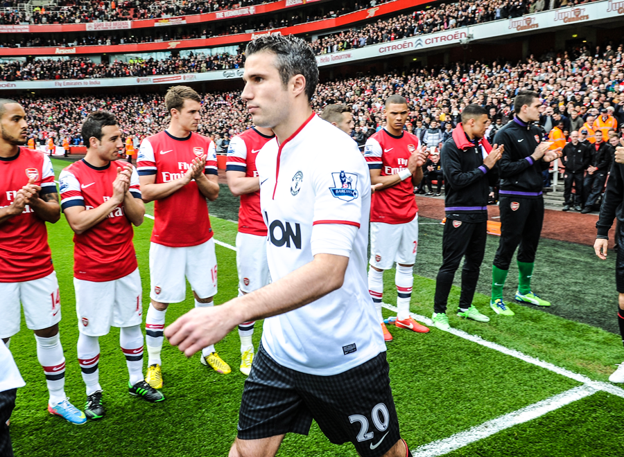 When United won title No. 20 in RVP's first season with the club...and he scored in both games against Arsenal 