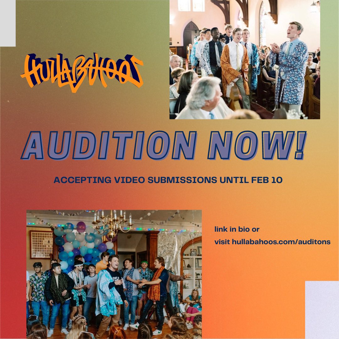 Hullabahoos's tweet photo. Spring auditions remain open until Feb 10th! Check out the link in our bio or go to www.hullabahoos/auditions for more information. As always, feel free to message us if you have any questions! 🎶 We can’t wait to hear from you! 🎤 https://t.co/VdxRtiI4YT