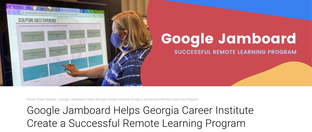 JamboardEDU's tweet photo. See how Georgia Career Institute used Google Jamboard to create a Successful Remote Learning Program 🌟

@GCITCI - https://t.co/BQNpTkxdOV

#jamboard #education #remotelearning #learn #teacher https://t.co/0lyEZ4zhpu