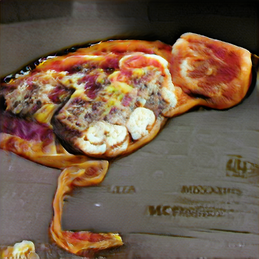 schwartstack's tweet photo. @PizzaAtMcDs Have you heard of The Big Sleep? It's a deep learning AI model that generates images from text. I typed in "McDonald's Pizza" and this is what it came up with. Intriguing to say the least... https://t.co/1g7vu8HjnL