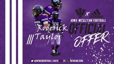 roderick5taylor's tweet photo. Blessed and humble 🙏🏽 to receive my 3rd official offer from Iowa- Wesleyan 🐯🟣⚪️ @CoachDean_IW https://t.co/LPZKxvVkoB