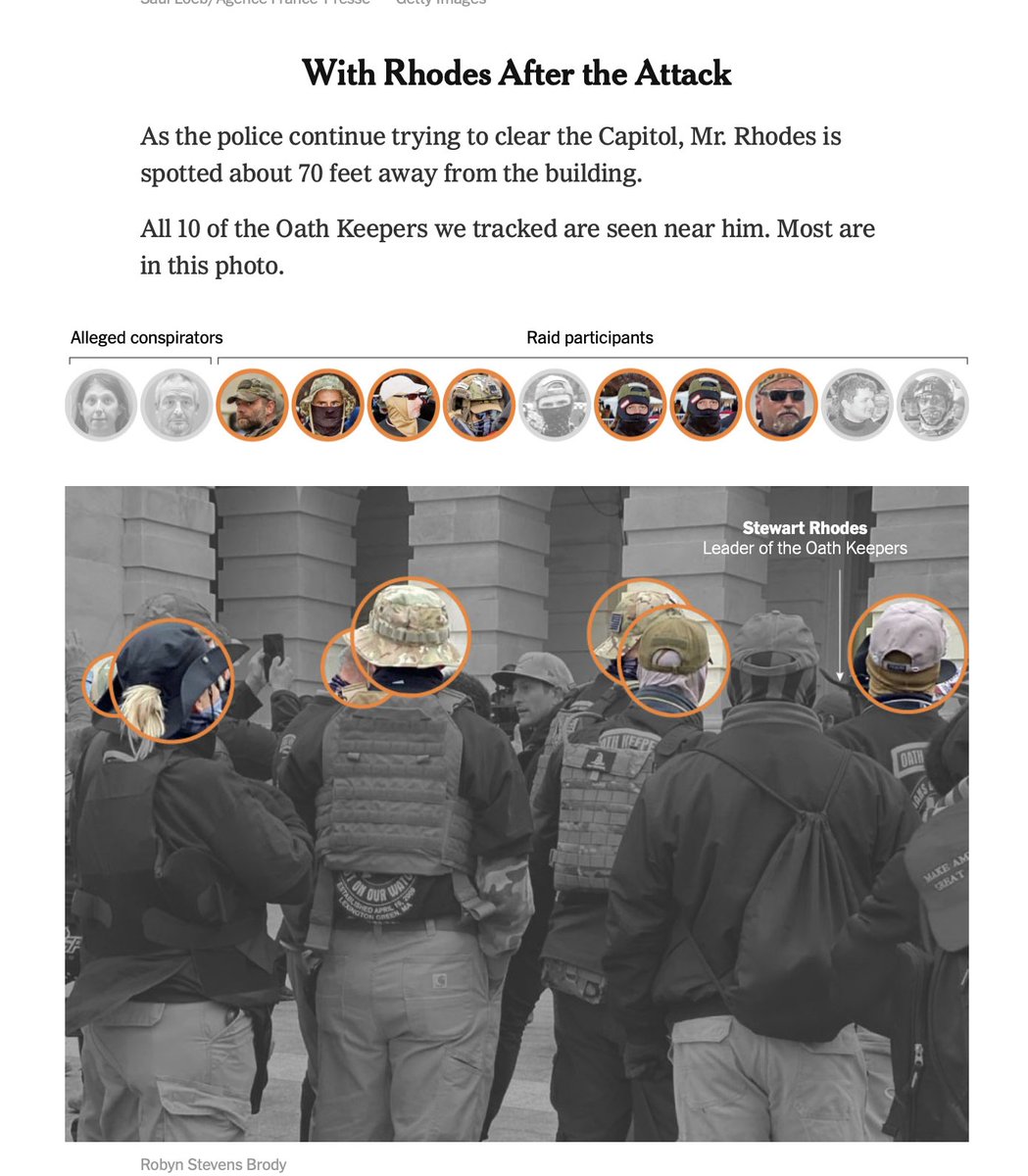 7/ KEY EVIDENCE: After the raid is over, all 10 members of the raiding party are seen outside the  #Capitol... standing close to Oath Keepers leader, Elmer Stewart Rhodes. Fantastic find by  @nytimes, and once more...its by  @rstevensbrody