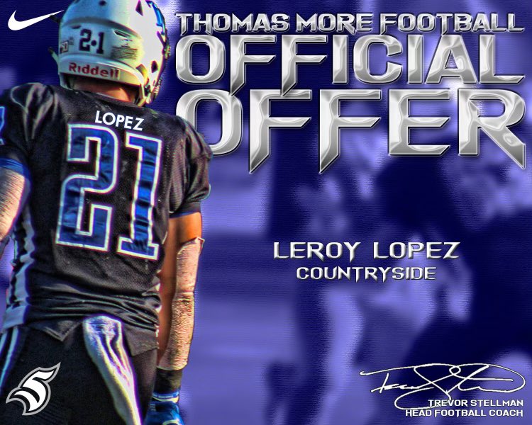 I am excited to receive an offer from Thomas More University!!! Thank you so much Coach Polen!! @CoachPolen <a href="/Coach_Ronacher/">Brandon Ronacher 🏈</a> <a href="/Coach_AJSatt/">AJ Sattinger</a>