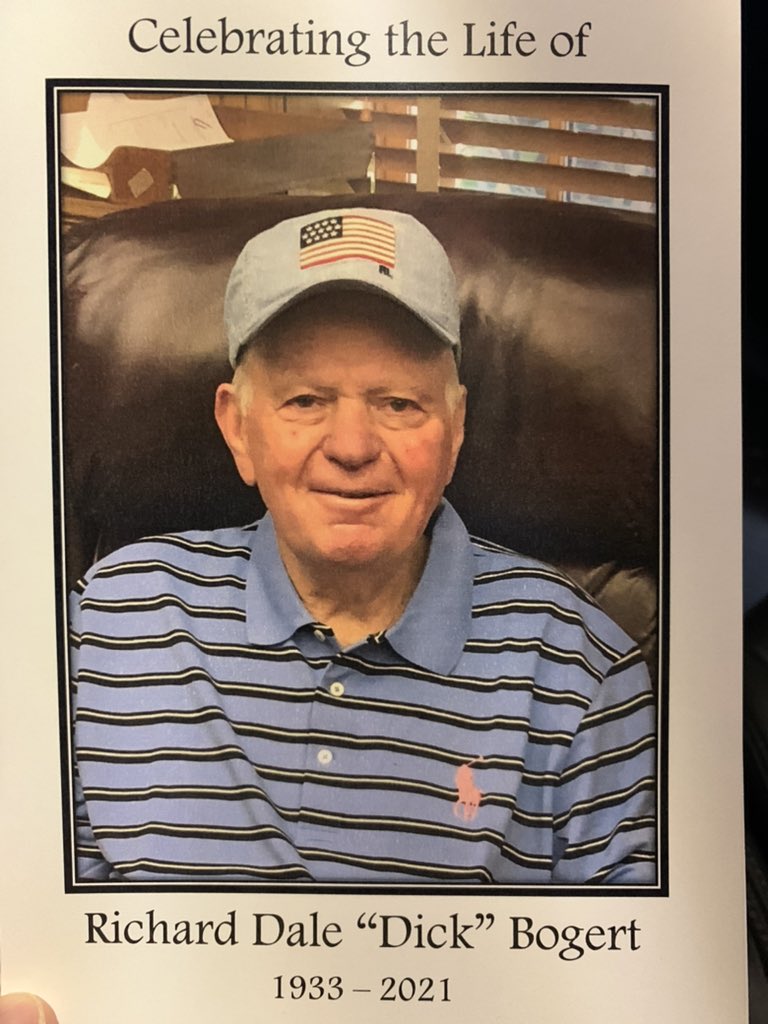 cowboyvoice's tweet photo. Today, we said so long to a great OSU Cowboy &amp; legendary oil man, Dick Bogert. He &amp; Barbara sat directly behind me for 27 seasons of Cowboy basketball. I will miss the phone calls... “Larry, Dick Bogert here! I’ve got some money for you. Where should we put it?” Contd. https://t.co/Sxgib94kGv