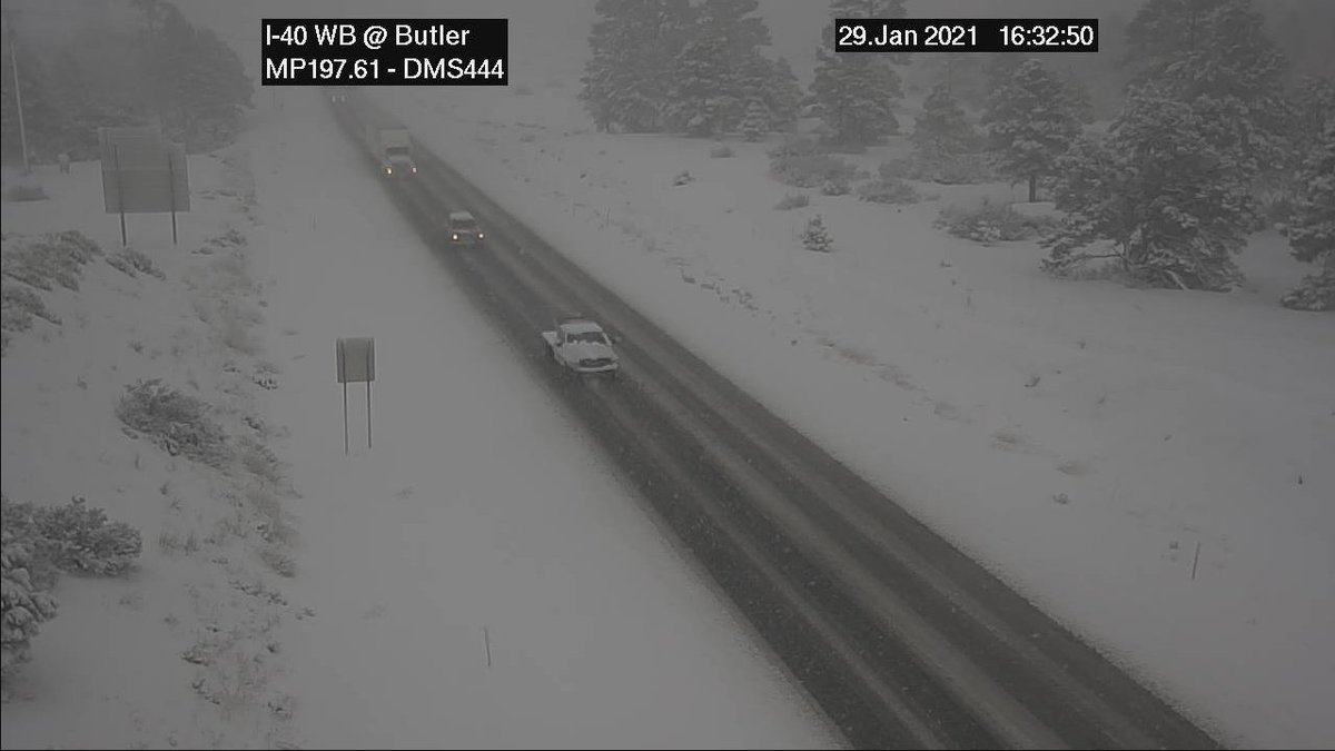 ArizonaDOT's tweet image. SNOW UPDATE: Here's what the cameras see along I-40 and I-17 right now. Snow still coming down. Please postpone travel if at all possible. If you are out on the road, remember to SLOW DOWN and expect slick conditions. #aztraffic #azwx