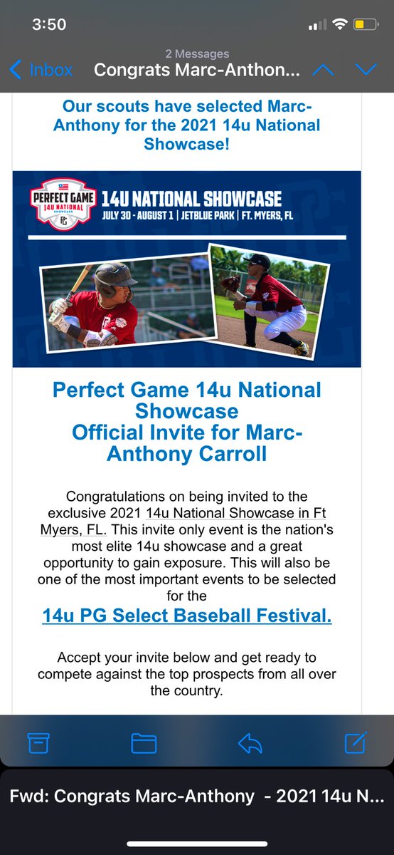 Thank you for the invite <a href="/Florida_PG/">Perfect Game Florida</a> <a href="/PG_Scouting/">Perfect Game Scout</a> <a href="/OrtizFactory/">OBF Baseball</a>
