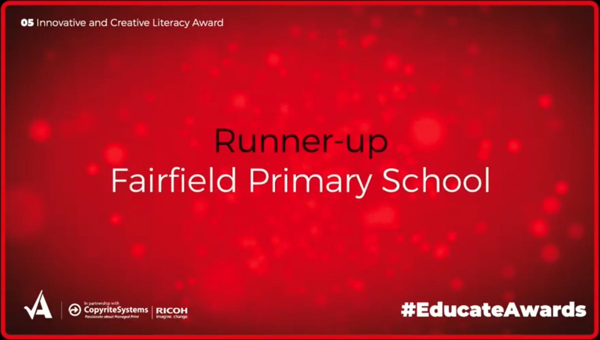 Congratulations to all involved at <a href="/FairfieldPrimSc/">Fairfield Primary</a>, runners up in both nominated categories at the <a href="/EducateAwards/">Educate Awards</a>, fantastic achievement!