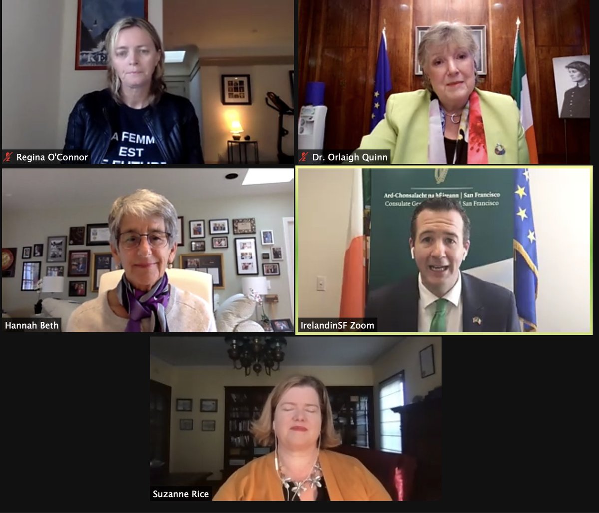 deborahbrosnan's tweet photo. Women on Boards! Delighted to attend this panel of accomplished women @OrlaighQuinn @SenHannahBeth    Suzanne Rice and Regina O'Connor who discussed this critical need- 50% of our population is female, yet women are under-rep on most company boards. Thanks @IrelandinSF @INBayArea https://t.co/Jy24rAj7ze
