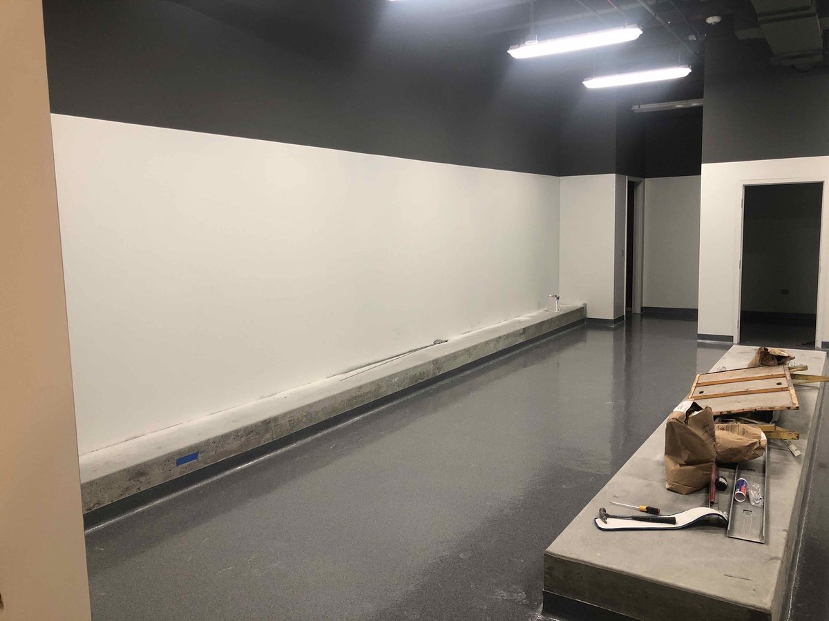 LHS_progress's tweet photo. The new training room and locker rooms received resinous flooring this week and it sure does look beautiful! #LearningInProgress https://t.co/7mKQhrBCgB