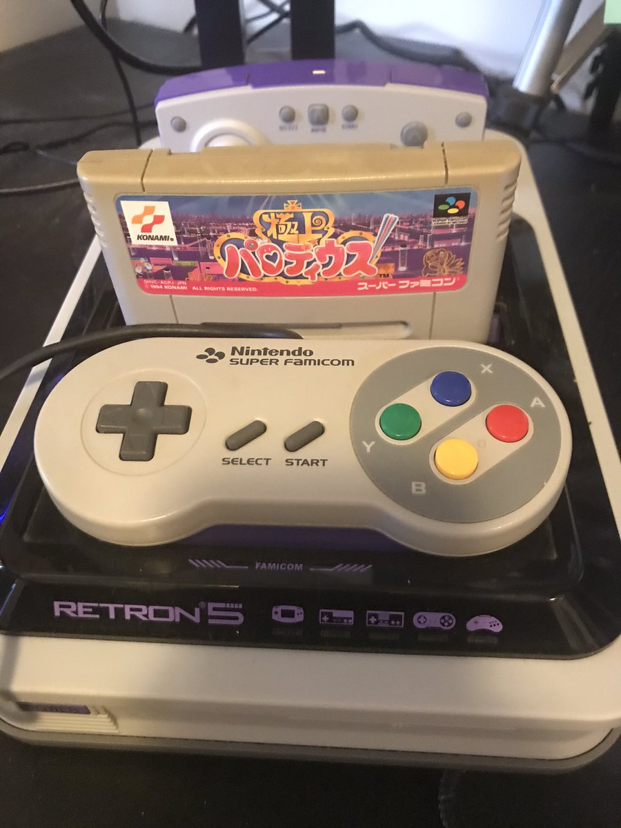 GrownAssNerd's tweet photo. Parodius is a wonderful game! #retrogames #gamecollection #gaming #superfamicom https://t.co/kBKyfiFUO4