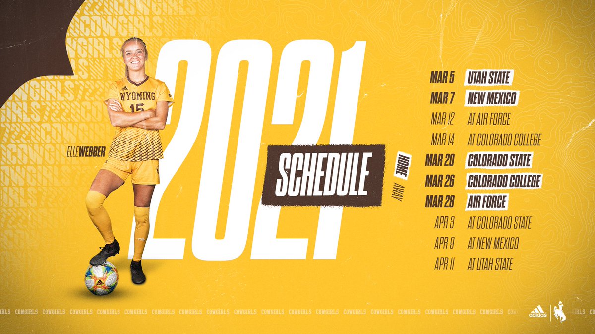 wyosoccer's tweet photo. Ready for some Cowgirl ⚽️ 💥 

The 2021 schedule ⬇️ https://t.co/PuD45AbpLd https://t.co/2UJmrqtsYF