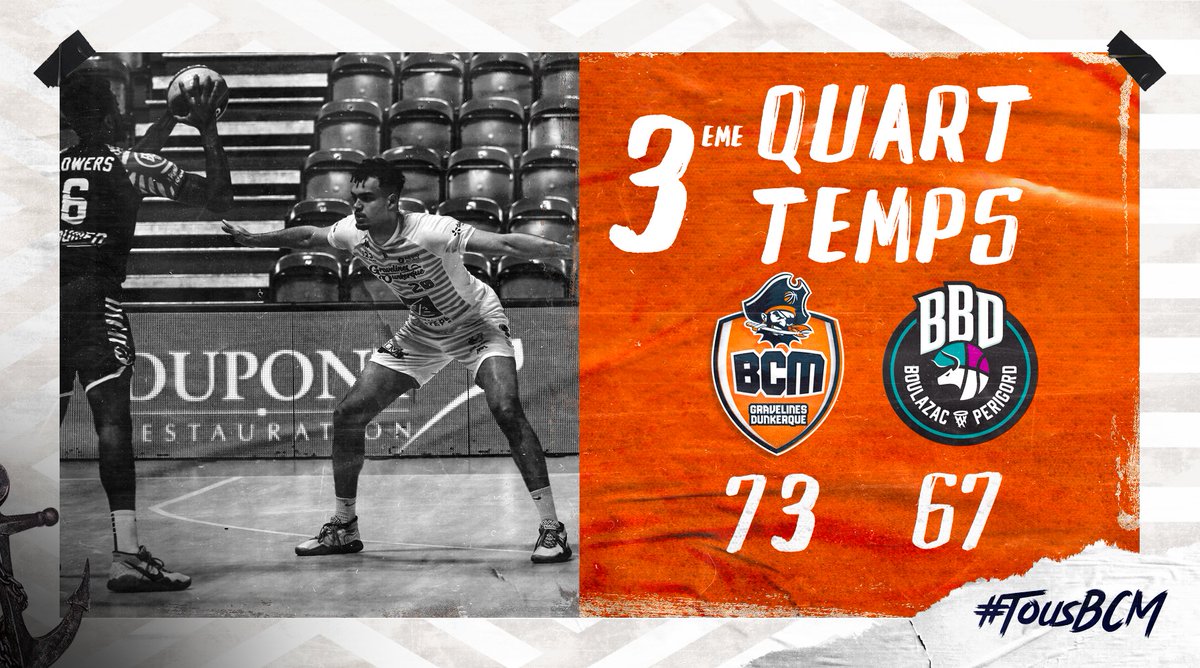 BCMBasket's tweet photo. ⏱ FIN QT 3 | #BCMBBD
Les maritimes ont crée un petit écart ⚡️
Il faut bien finir maintenant !
#TousBCM https://t.co/oXcYLt3tiI