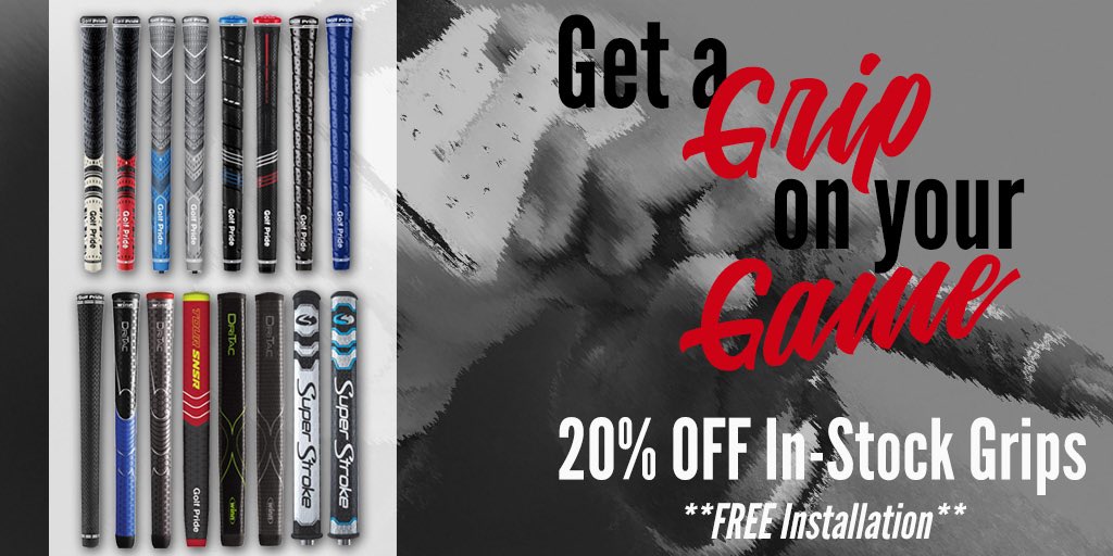 InnisfailGolf's tweet photo. SAVE 20% On ALL In-Stock Grips!
Between Feb. 1st - Mar. 15th, you can get your clubs ready for the new golf season.
*Free Installation with all purchases*
Due to COVID restrictions, we do ask that you call us (403-227-3444 ext. 2) to schedule an appointment.
#ExperienceIGC https://t.co/01VRwnZVsA