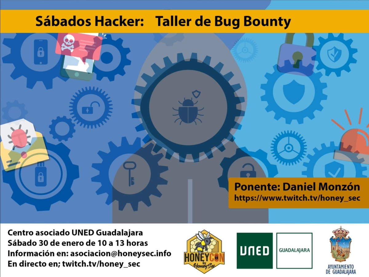 Dormidera's tweet photo. ¡Recordad! Mañana a las 10:00 arranca el primer #SabadoHacker de la temporada con @stark0de1 y su taller de #BugBounty.
https://t.co/sPTUouNicY 👀 https://t.co/TQw76qGsKn