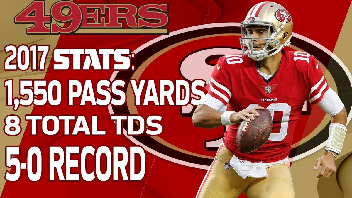 Let’s start off with his introduction to the 49ers. 5-0 as a starter to cap off the 2017 season, including 2 game winning drives. Everybody was hyped heading into the offseason. Best feeling we had since winning the NFC title in 2012-13 szn. He brought life back to our franchise.