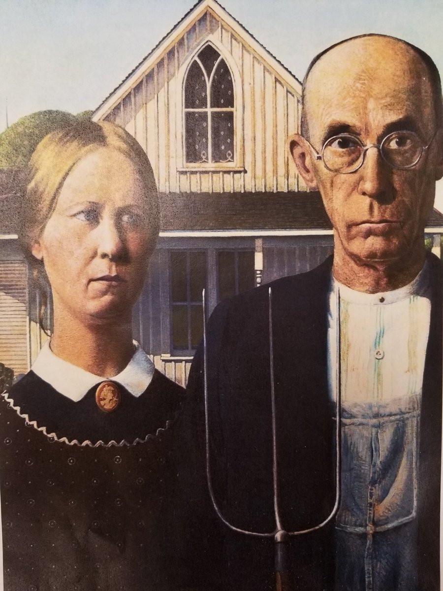 American Gothic, created in the style of the OHHS 5th period art 1 students in the form of a class collage