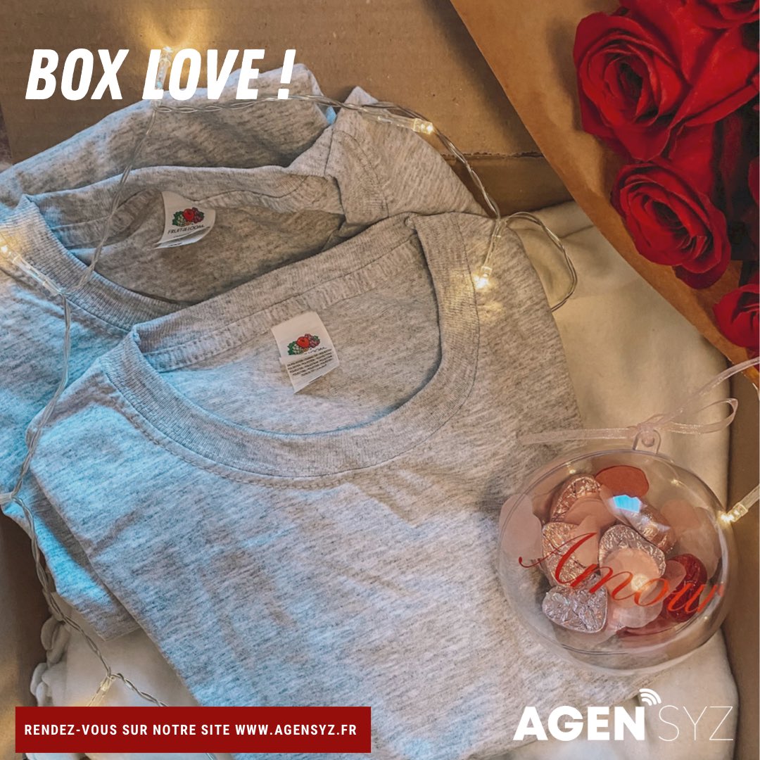 AgenSyz's tweet photo. BOX SAINT VALENTIN 🎁💕

Saint-Valentin confiné ? Pas de panique, Agen’Syz s’occupe de tout avec nos Box personnalisées qui vont sublimer votre moment avec votre moitié 😍.

Rendez-vous sur https://t.co/4rPPmQFla2 (10% AGENSYZ10 ✅)

⚠️ STOCKS LIMITÉS

#StValentin #ValentinesDay https://t.co/lb9CNem6lZ