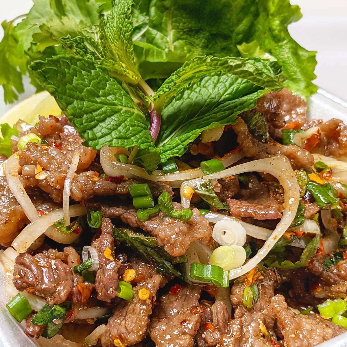 BasilCafePho's tweet photo. ❤️ We Laab Y'all so much!! ❤️

Laab Nahm Thok

Marinated Sliced Brisket | Fresh Squeezed Lime Juice | Ground Roasted Rice | Green and Yellow Onions | Thai Basil | Spearmint | Chili Flakes | House Laab Sauce

Tues-Fri: 11am-2pm | 4:30-8pm
Sat: Noon-8pm
#Laab
#StickyRice.
#LaoFood. https://t.co/8iPvbelxoy