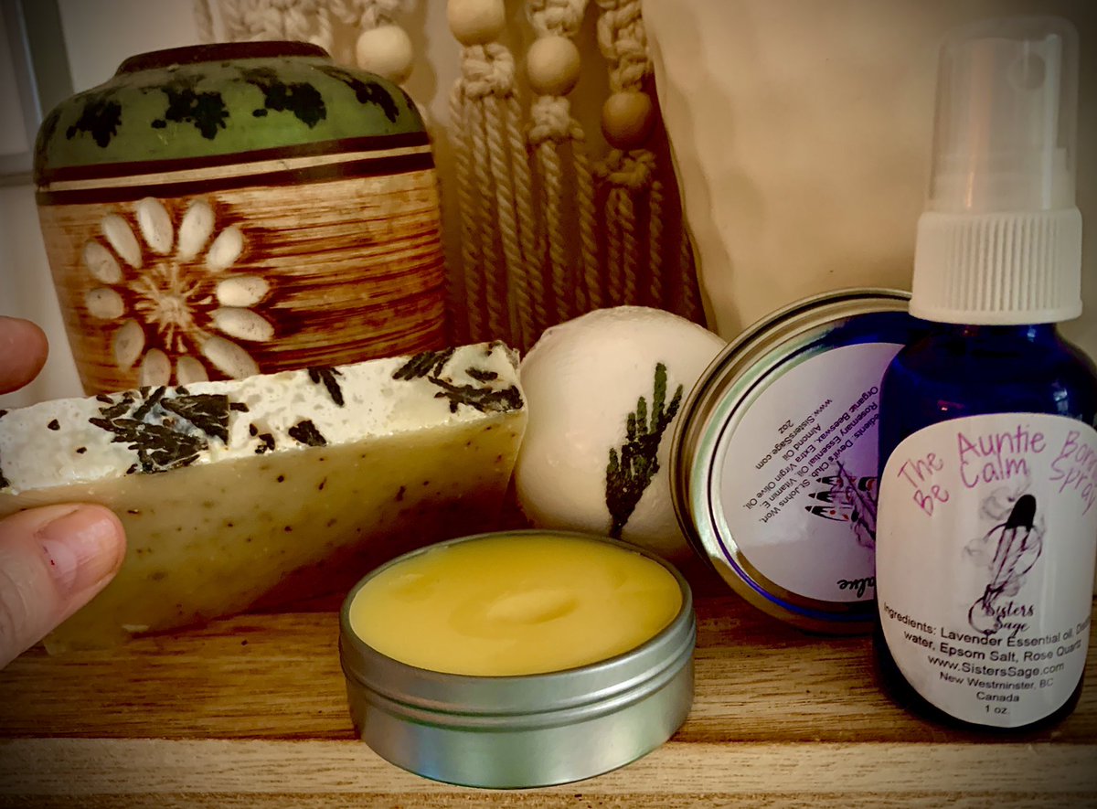 To recover from a brutal week, I’m grateful my Sister Sage products arrived!! Beautifully crafted products & at affordable rates. Founders Lynn-Marie & Melissa-Rae Angus are Gitxaala, Nisga’a, and Metis Nations. Also,  @cblackst, they make bath bombs!  https://sisterssage.com/pages/about-us 