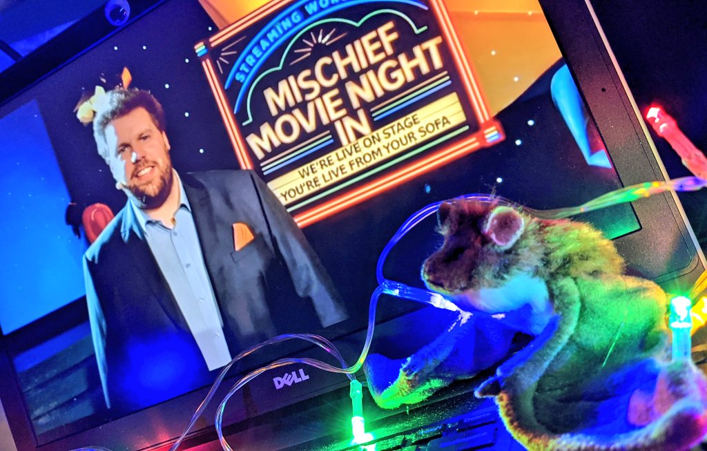 LizTheFrizzzz's tweet photo. Batly is very excited for another run of #MischiefMovieNightIn! 🦇 #batly https://t.co/i35cVeCKkM