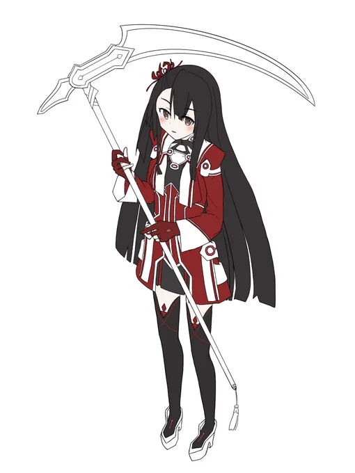 とりあえず線画と大体の色置きはできたかな... 