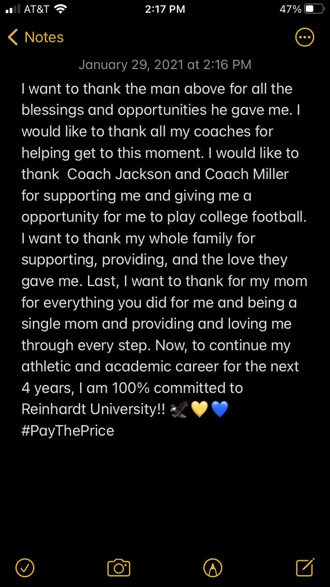 brycejay2's tweet photo. 100% Committed! 🦅💙💛 @ReinhardtFB @Coach_JMiller @coachfojack45 @CoachJones_25 @CoachJohnson_13 @CoachLaws00 @OLCoachWilder51 @tdubb64 @CoachRaw_ @JRut58 #PayThePrice https://t.co/C1WQuDV1KQ