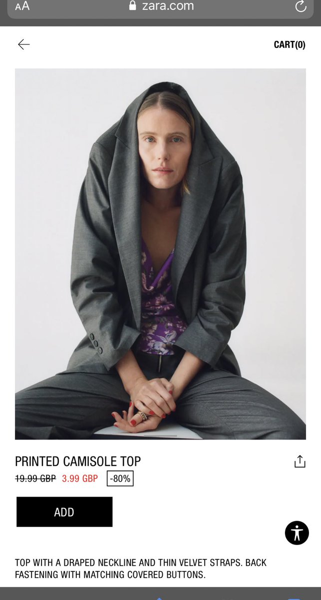 riayasminn's tweet photo. You can’t tell me Zara isn’t trolling. I’ve genuinely lost it, what is this photo 😂 https://t.co/ngBRdqU17e