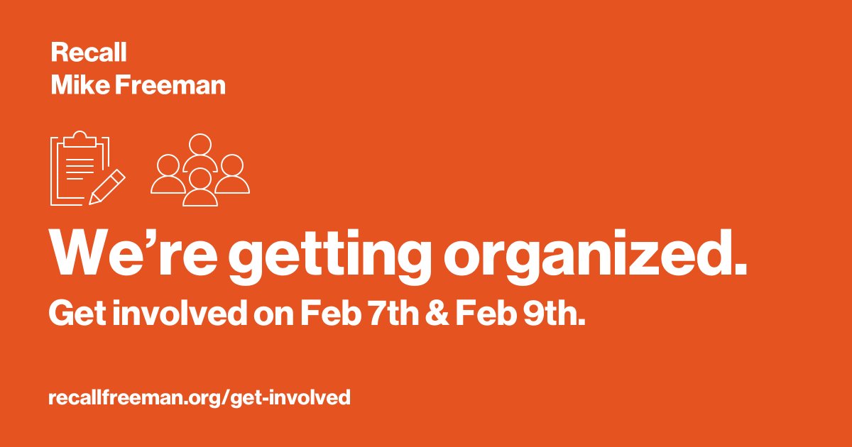  HELP US ORGANIZE. Join us on Feb. 7 or Feb. 9 to learn about our 2021 strategy  http://recallfreeman.org/get-involved&nbsp;