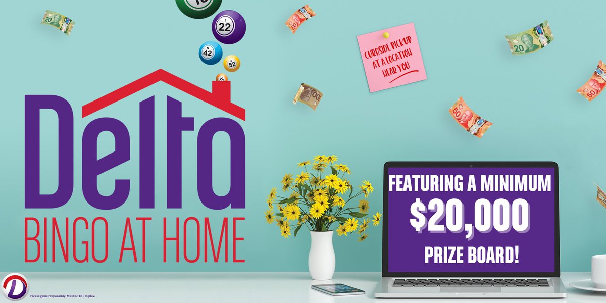 Bingo from home for real cash prizes with @deltabingoandgaming Don’t miss out - buy your cards today at DeltaBingo.Eventbrite.ca! #deltabingo #bingo #deltabingoathome #charitablegaming