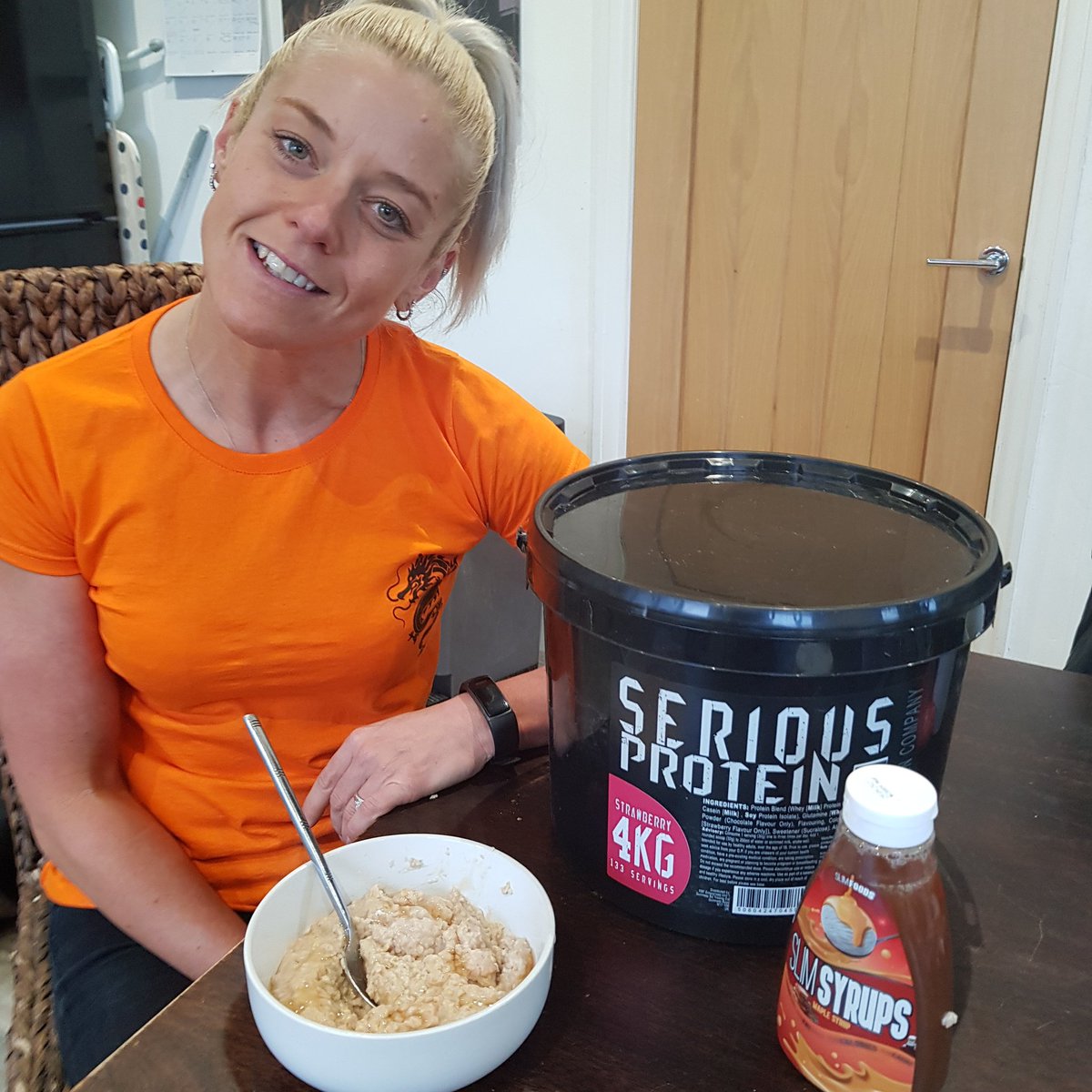 LouMcInnes82's tweet photo. Fuelled breakfast this morn with @BBWarehouse protein powder and slim syrups from @WarriorSupps get on it using code WSLOU https://t.co/EPqUN0xEJk