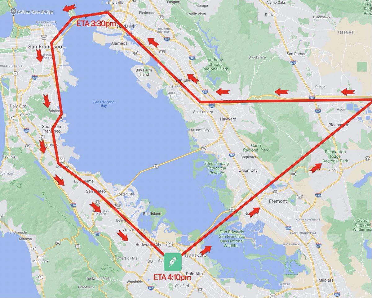 It's happening. At 3-4:30pm PST a plane will be flying a banner over San Francisco that says
"SUCK MY NUTS ROBINHOOD"
and I slid the pilot some extra $$ to circle right above RobinHood's HQ for a while. Go take some photos, I don't even live there 😂
Here’s the flight path: https://t.co/iti3ik4or9