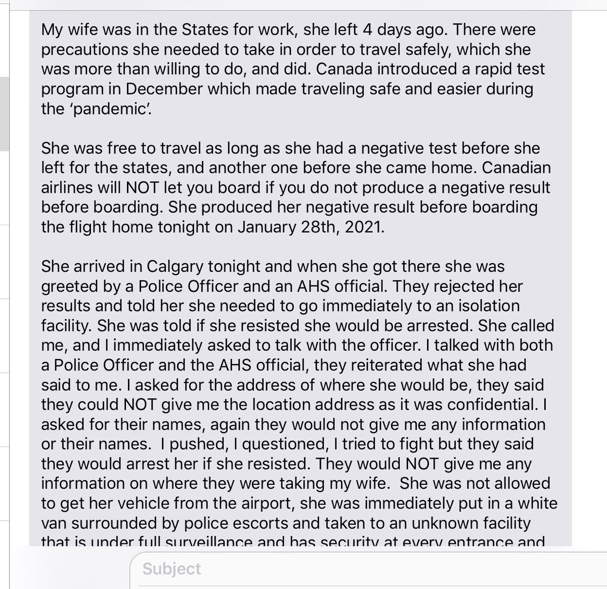 Stockwell_Day's tweet photo. As frmr Min.of Public Safety(inc Borders)I can say this is a sickening distortion of process+a woman’s(or anyone’s)rights.Secret detentions?If we cower in silence on this one we deserve all future violations coming at us.And @CBCNews @CTVNews telling their staff to ignore this!? https://t.co/VvbDI7t0Ae