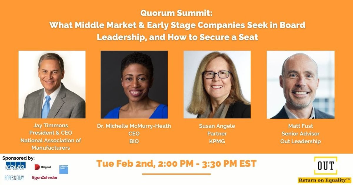 IamBIO_CEO's tweet photo. Excited to join @OutLeadership for the #OLSummitQuorum to discuss LGBTQ+ inclusion on corporate boards and the important role businesses play in creating a diverse and inclusive environment that fosters creativity and innovation. Join us: https://t.co/B0DaMVB3Gi https://t.co/ibCTqdDKrs