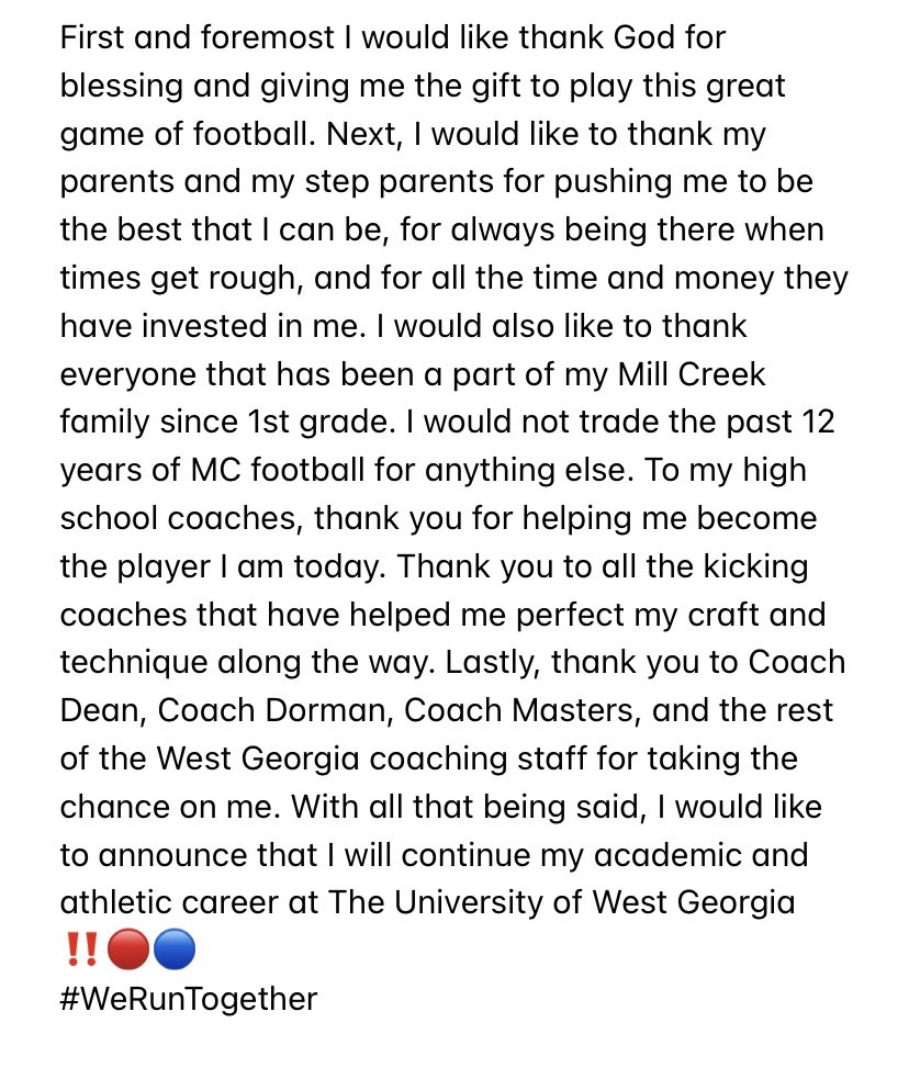 BrockPellegrin1's tweet photo. COMMITTED 🐺🔵🔴 #WeRunTogether @MCFootballCoach @CoachD_Dean @CoachJRDorman @UWGFootball https://t.co/1Yedilu14k