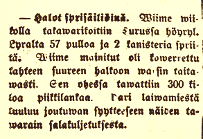 jouko_kokkonen's tweet photo. Kaksi kanisteria spriitä oli koverrettu kahteen suureen halkoon varsin taitavasti. Hämeen Sanomat 30.1.1921 #Suomi1921 #sprii #salakuljetus #Turku #kieltolaki https://t.co/H6v8nr9caJ