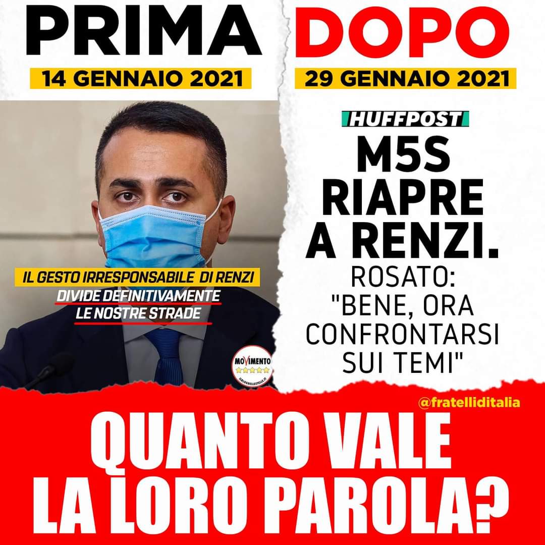 E anche oggi il M5S mantiene la parola data domani...