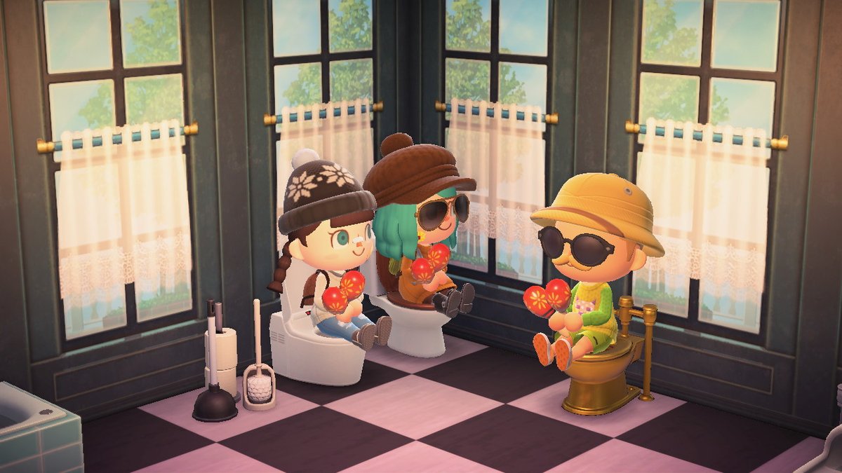 LizLovesPudding's tweet photo. Nach einiger Zeit mal wieder länger AC gespielt mit Inselhopping, Polarlichtern und Toilettenparty :D #AnimalCrossing #ACNH https://t.co/9IraqKIMCz