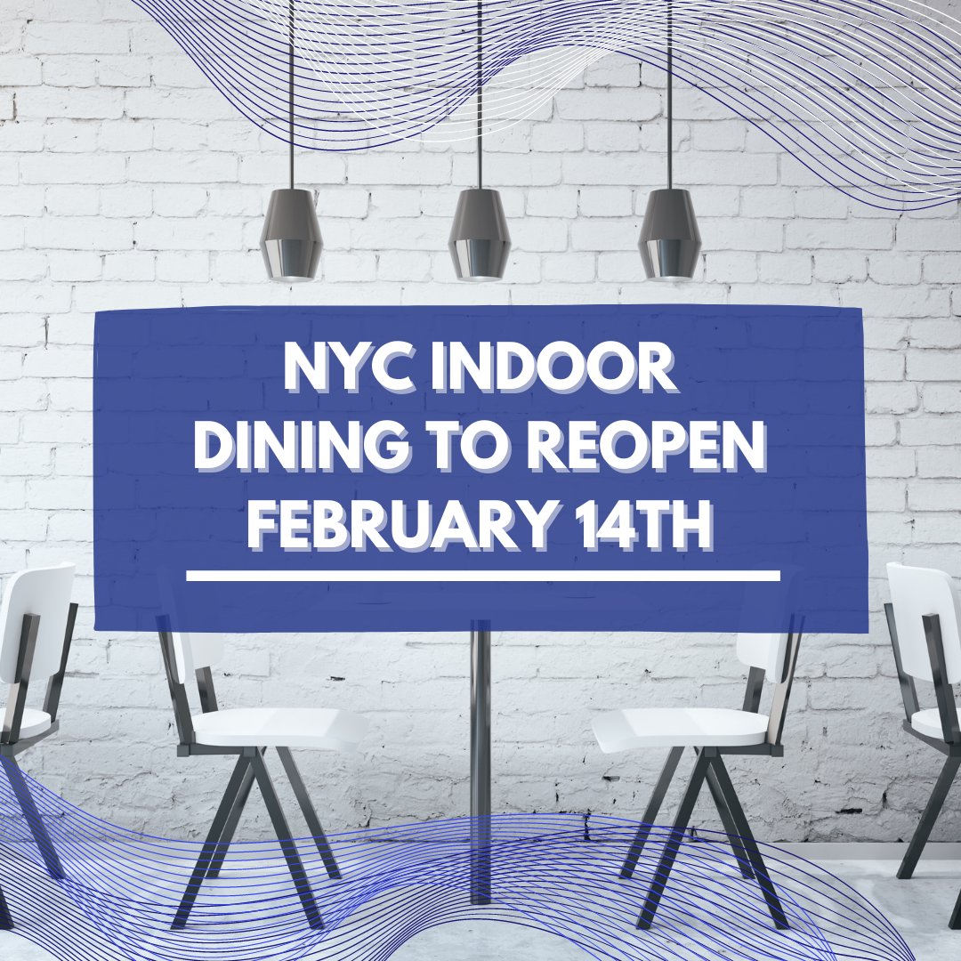 BergsteinFlynn's tweet photo. Governor @nygovcuomo announced today that indoor dining may begin at 25% capacity again on February 14th. Read more here: https://t.co/51WsPhNu97 https://t.co/0qP5XpC1PA