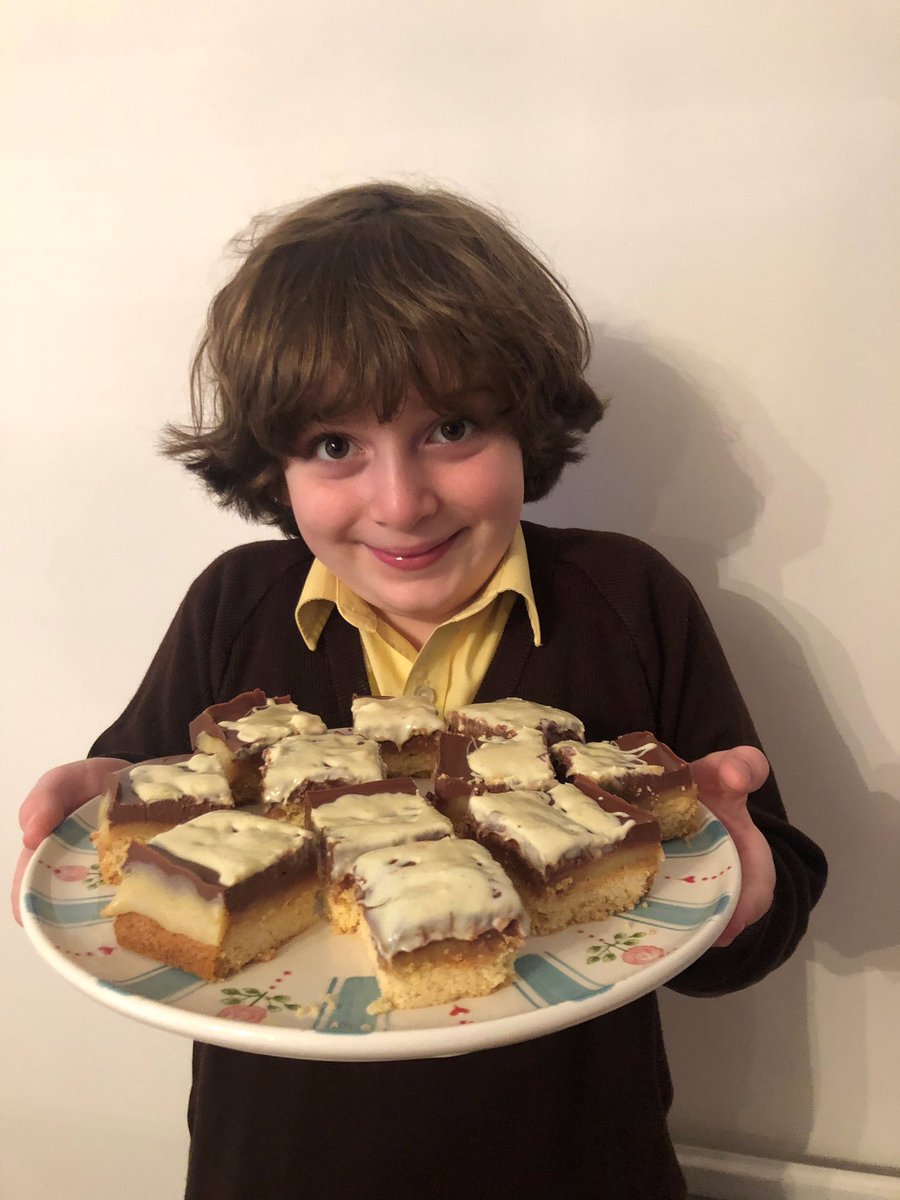 WoodcoteHouse's tweet photo. One Yr4 pupil enjoyed his Science lesson so much today that he extended his lesson and created Millionaires Shortbread; demonstrating how chocolate turns from liquid to solid! @WoodcoteHouse #onlinelearning #bakingisscience https://t.co/Wr3q6hBGWF