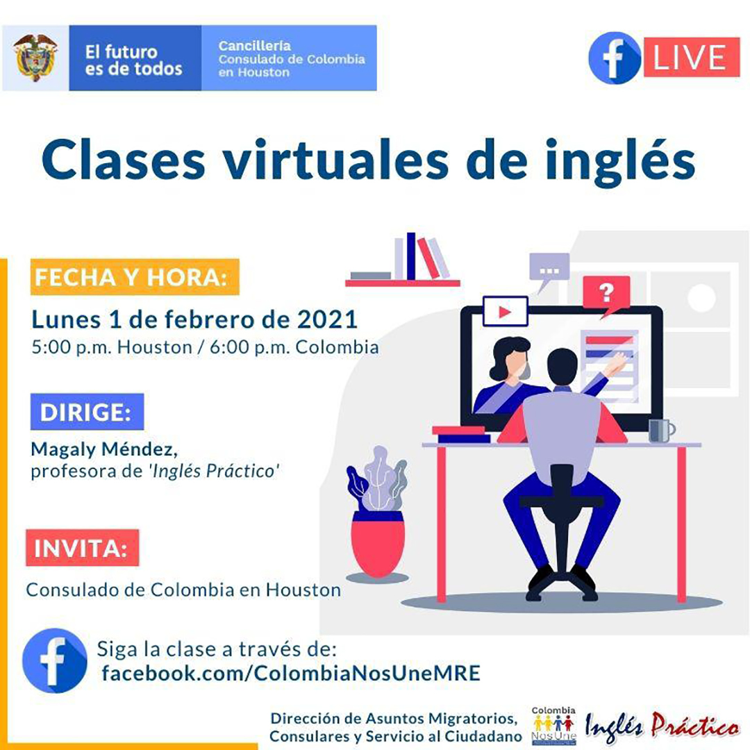 La_Informacion1's tweet photo. Bienvenidos este lunes 1 de Febrero del 2021 a nuestra Clase Online GRATIS a Nivel Mundial.

Estas clases se están impartiendo todos los lunes y están grabadas en nuestra página desde el día Lunes 13 de Abril del 2020 @ColombiaNosUne
@inglespractico
713-457-4423
#inglespractico https://t.co/2S5vKJB0g7