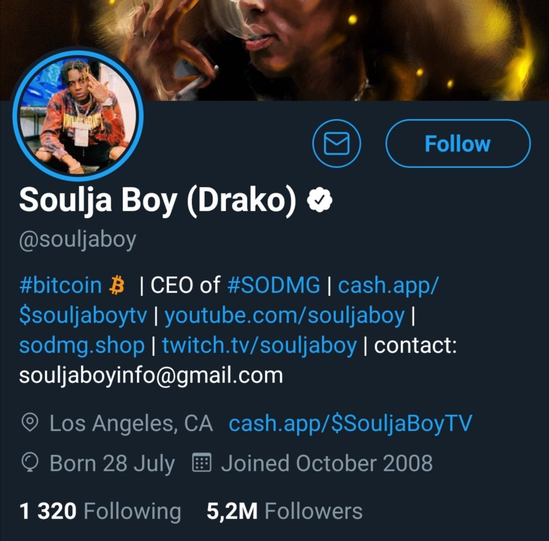 Soulja did it  https://twitter.com/souljaboy/status/1355254478593638400?s=19