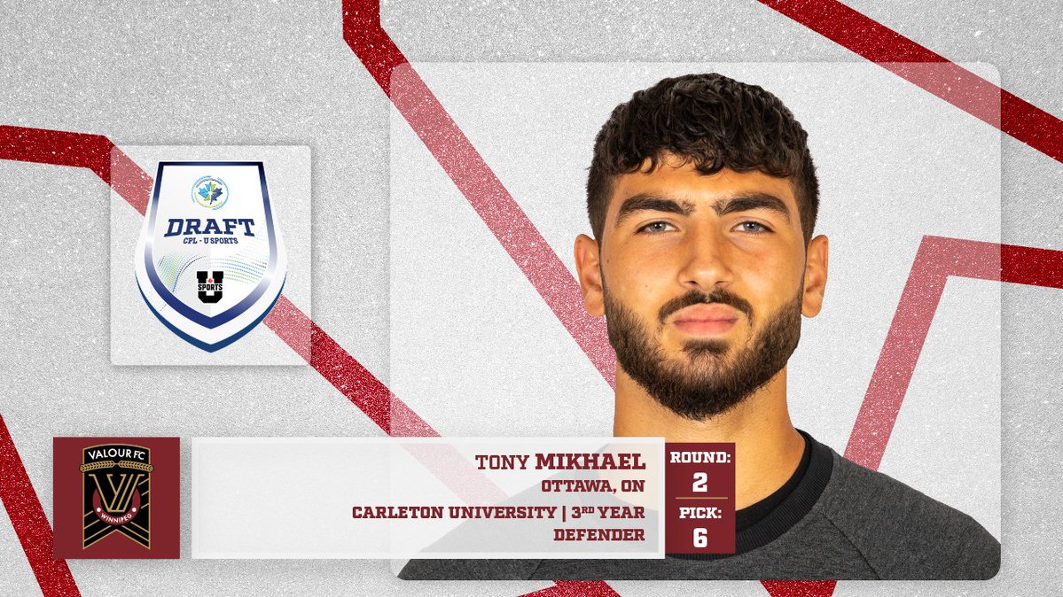 With pick number 14, @ValourFootball select <a href="/Carleton_U/">Carleton University</a> defender Tony Mikhael in the 2021 CPL - <a href="/USPORTSca/">U SPORTS</a> Draft 

#CanPL