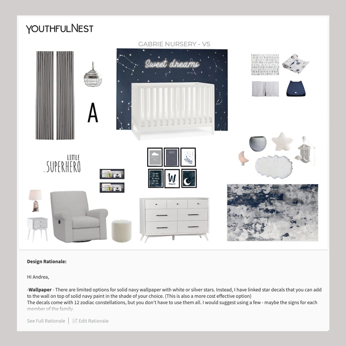 A starry, starry, night, night in Central America. This cozy space was custom curated for a client who lives in Honduras. Buenas noches bebé! bit.ly/YNHowItWorks IN BIO to learn how you can get your own personalized design.
#guarderíadelbebé #cuartodelbebé#bebé