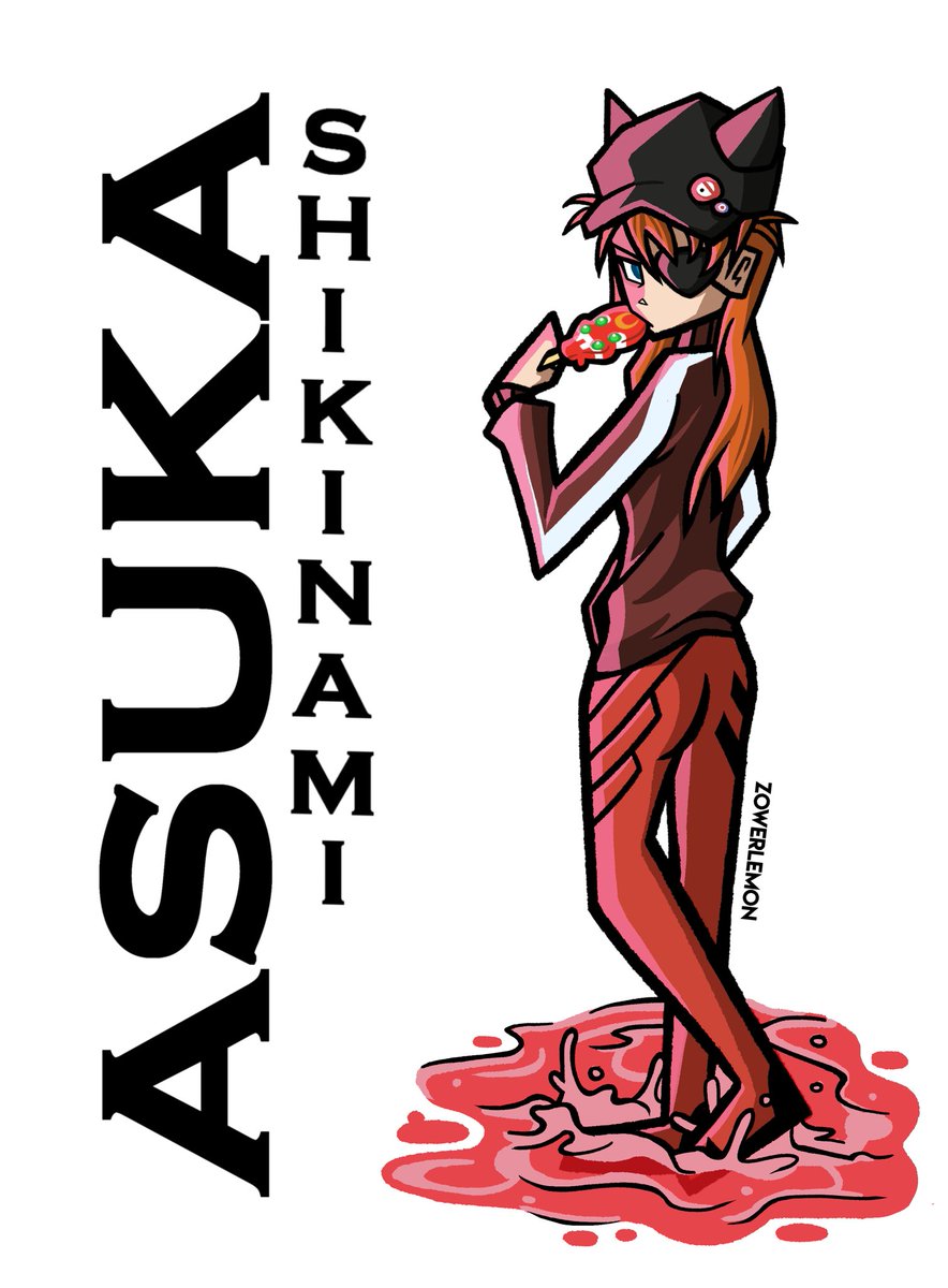 LemonZower's tweet photo. Asuka Shikinami eating an ice cream after the world ended, I really like how I simplified the eva’s design into a frozen treat
#evangelion https://t.co/9evTACUwAm