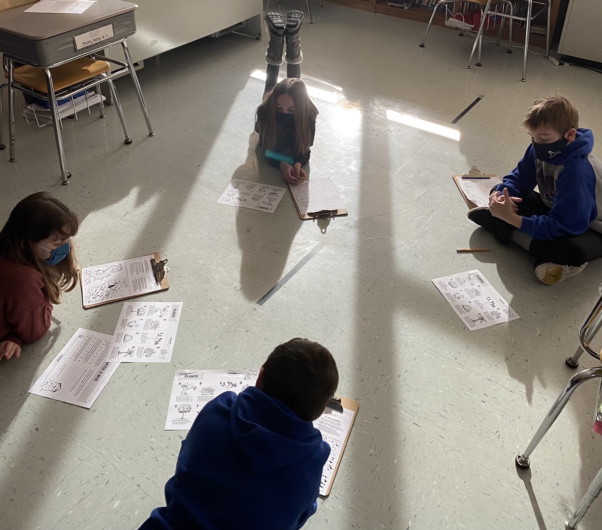 Today, we shoved the desks out of the way to be able to work as a group...6 ft apart. Students had to think like scientists to decide where to settle a town and dig a well. All towns were a success! #ForestRoadSchool