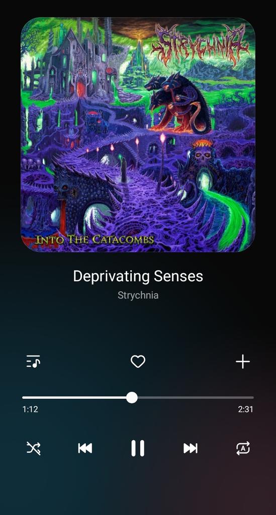 #jammin' to STRYCHNIA - Deprivating Senses 🎶 Into The Catacombs <a href="/Strychnia/">Strychnia</a> #NowPlaying #DeathMetal